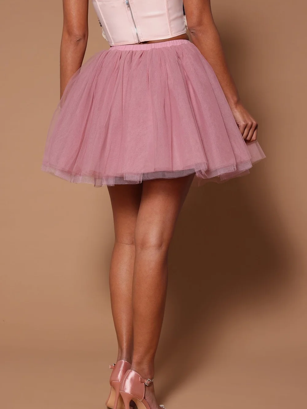 Fashion Nova Luxe ELLA Pink Tulle Mini Skirt SZ LG